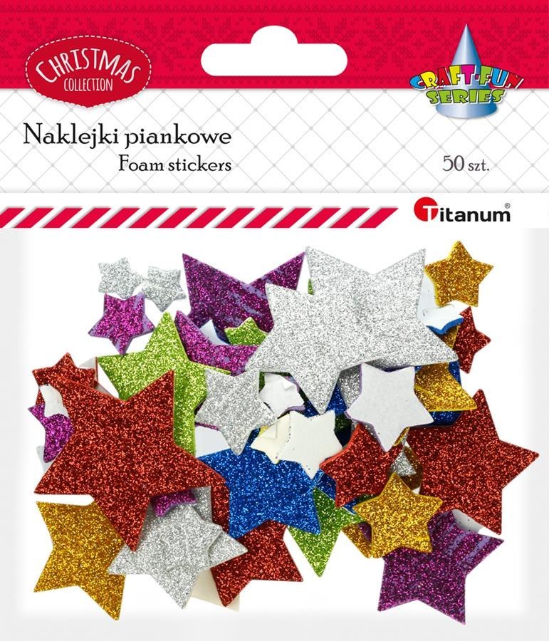 STELLE ADESIVI IN GOMMA MIX COLORI 50 PZ. TITANUM CRAFT-FUN SERIE HASTA